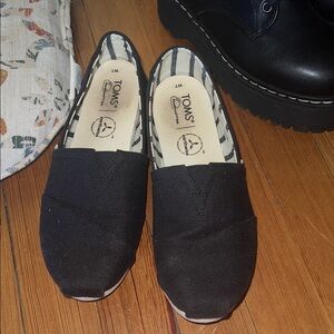 TOMS Black Canvas Espadrilles